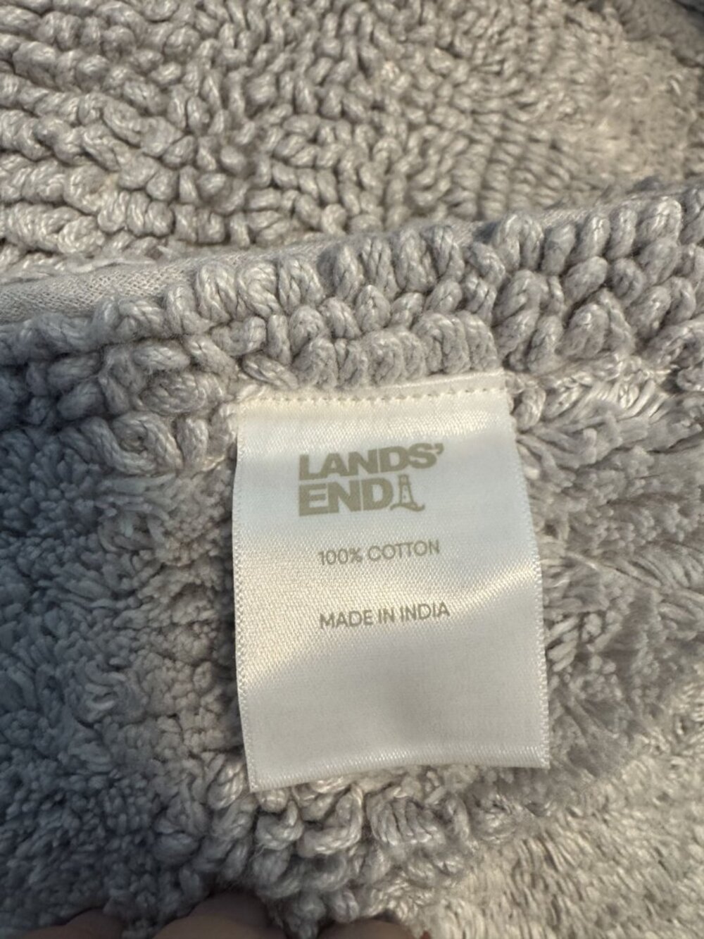 NWT Lands End Cotton Bath Rug 23"x39" Cobblestone Grey Bath Rug - Picture 4 of 5